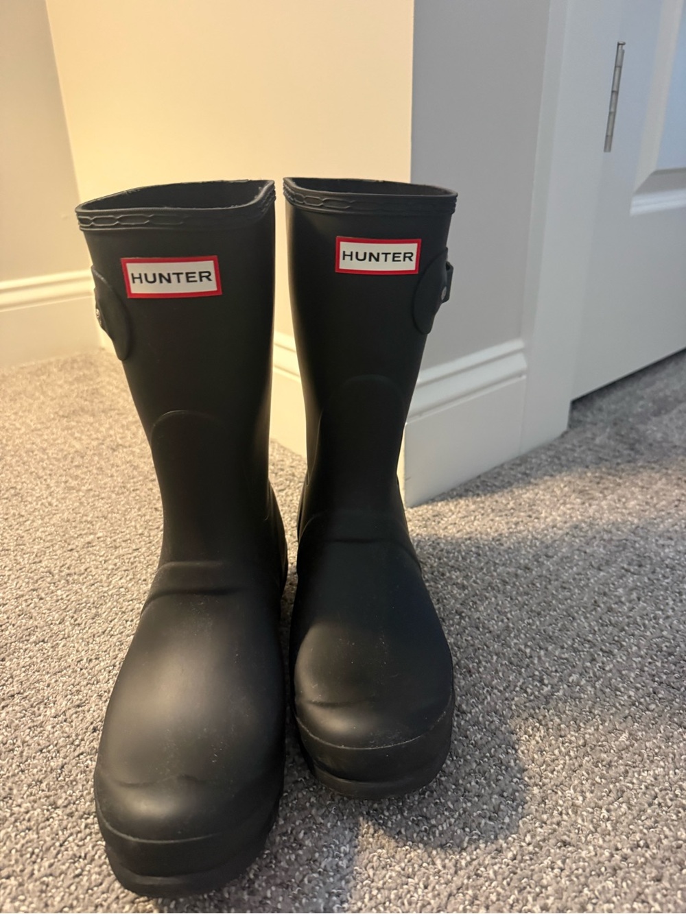 Hunter Black Matte Short Rubber Wellington Boots